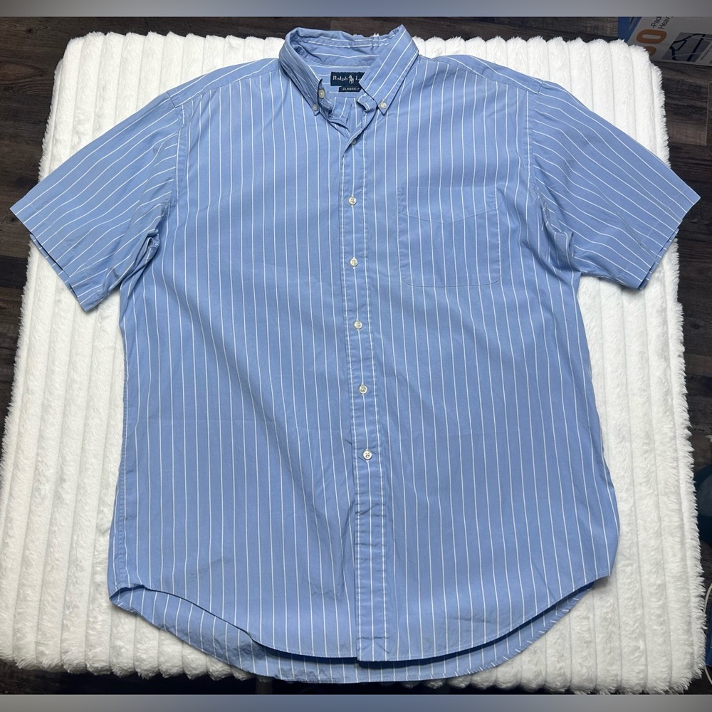 Ralph Lauren Classic Fit Button Down ShortSleeve Shirt Like New Men’s Size Large